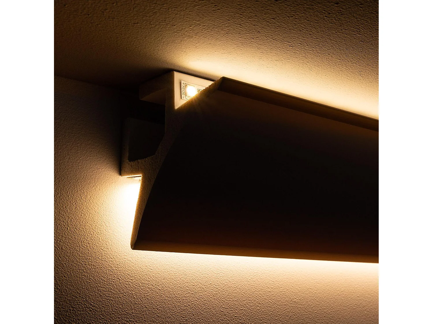 Moulure Arc 2m pour 2 Rubans LED  Blanc