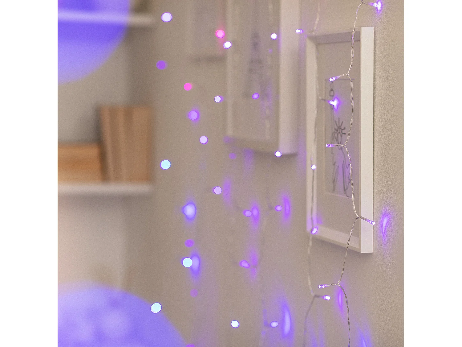 Rideau de Guirlande LED Extérieur avec Piles 1m Centauro  Multicolore