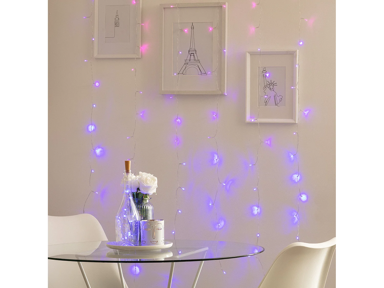 Cortina de Guirnalda Exterior LED con Batería 1m Centauro Multicolor