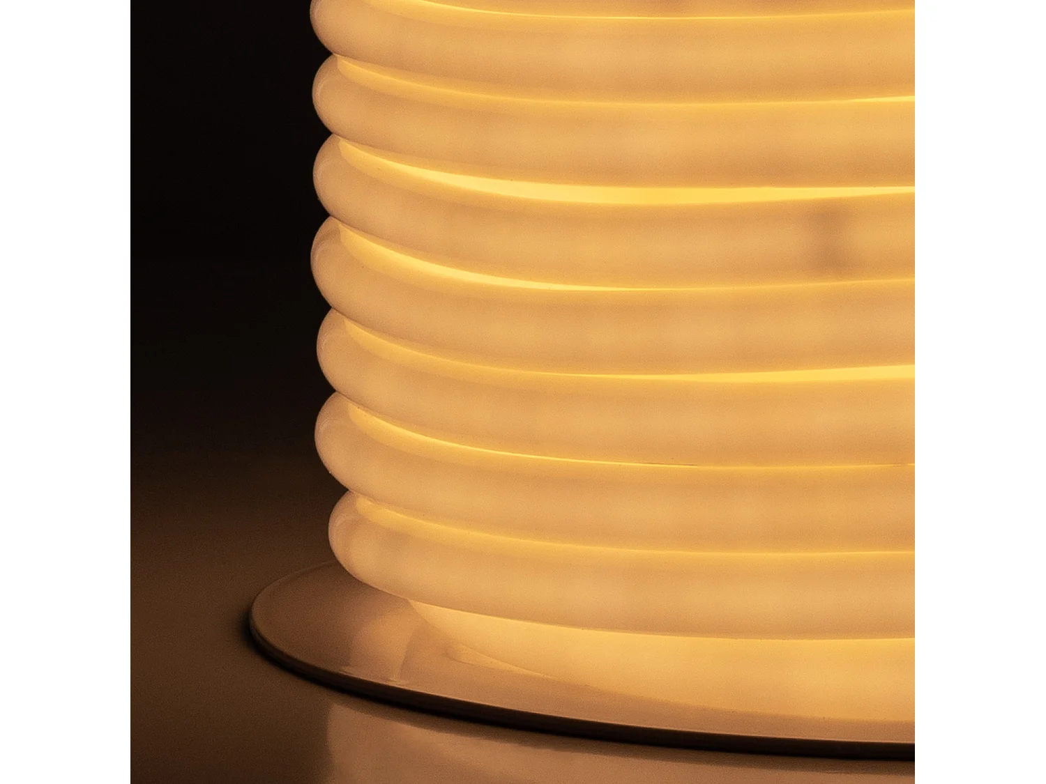 Bobina 50m Striscia LED Neon Regolabile 220V Bianco Caldo Circolare 360 9W/m IP67 Taglio 100cm Bianco Caldo