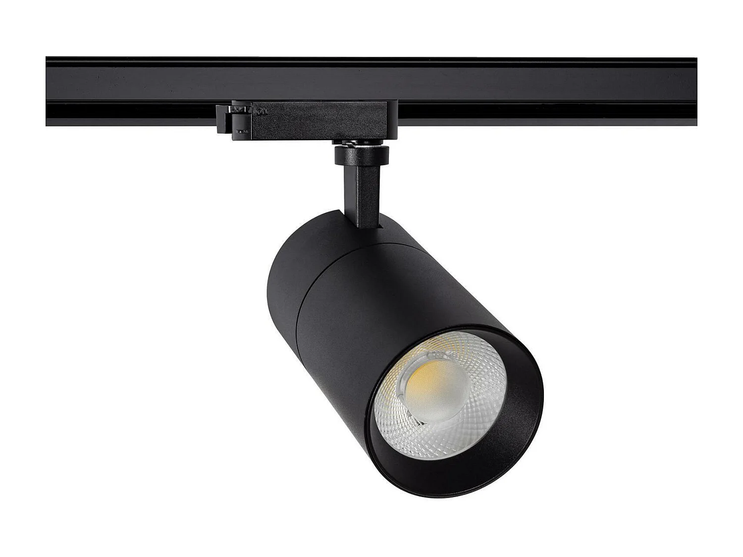 Spot LED sur Rail Monophasé 20W Mallet Dimmable Noir 5000K Blanc froid
