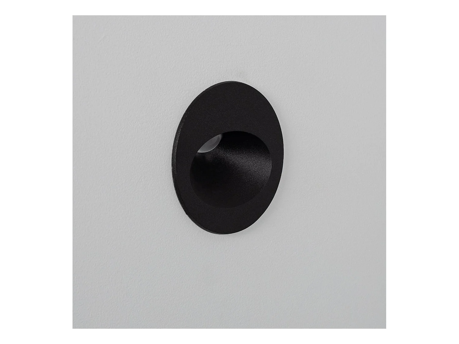 Balise Extérieure Murale LED Encastrable 3W Ronde Coney Noire 4000K Blanc neutre