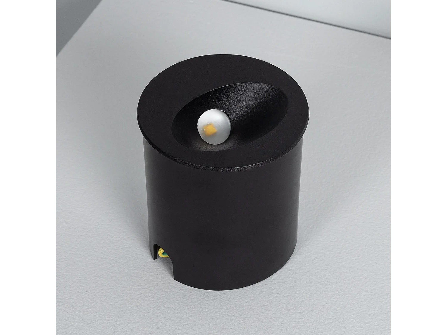 Balise Extérieure Murale LED Encastrable 3W Ronde Coney Noire 4000K Blanc neutre