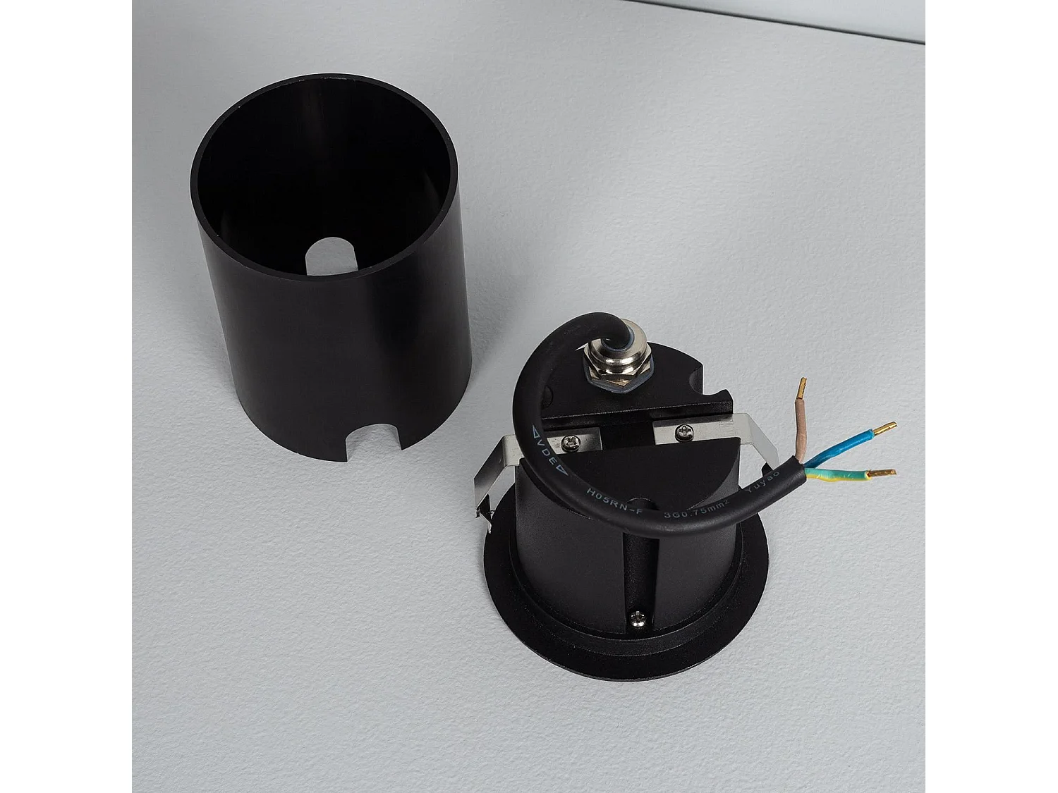 Balise Extérieure Murale LED Encastrable 3W Ronde Coney Noire 4000K Blanc neutre