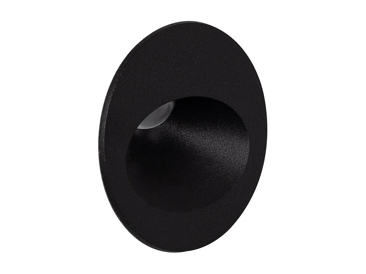 Balise Extérieure Murale LED Encastrable 3W Ronde Coney Noire 4000K Blanc neutre