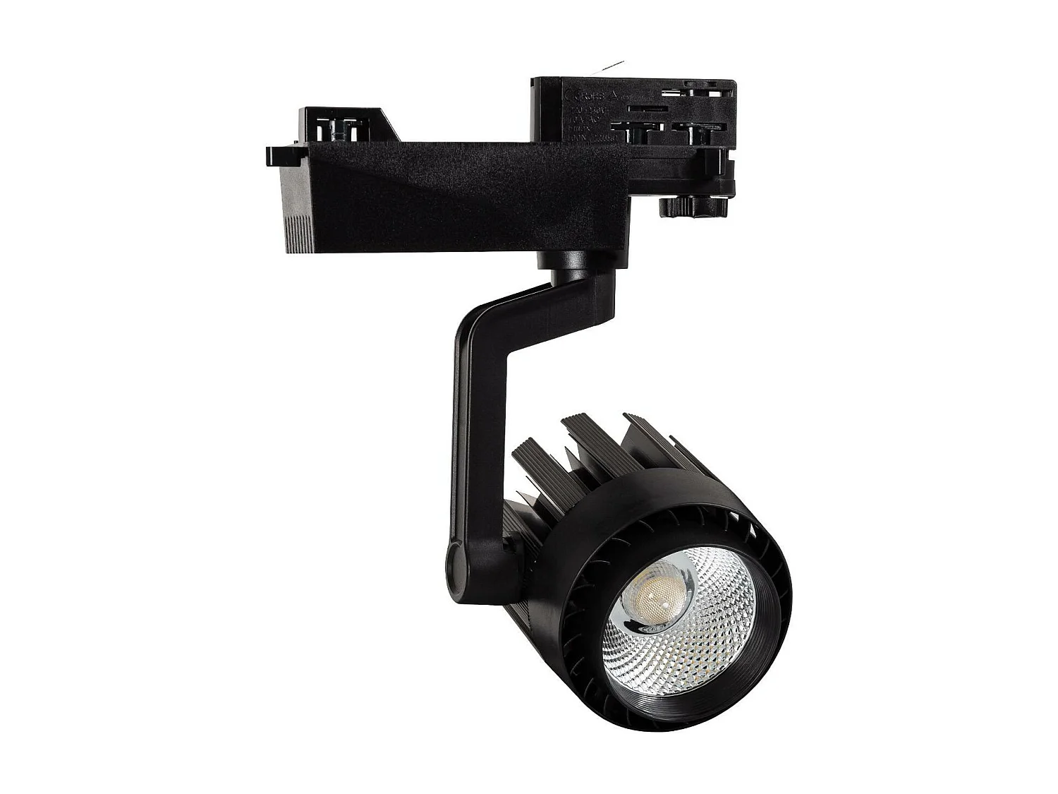 Spot LED sur Rail Triphasé 30W Dora Noir 3000K Blanc chaud