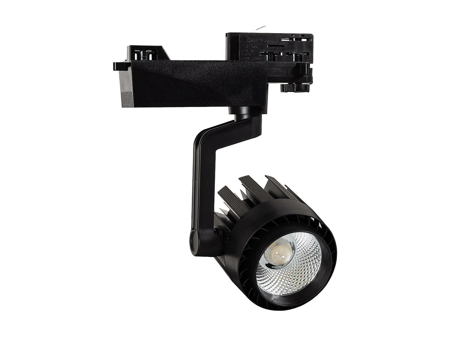 Spot LED sur Rail Triphasé 30W Dora Noir 3000K Blanc chaud