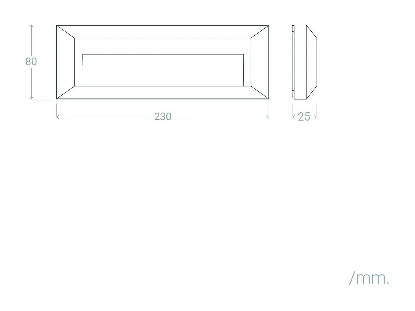 Balise LED Extérieure 2W En Saillie au Mur Rectangulaire Élide Noire  2700K Blanc chaud