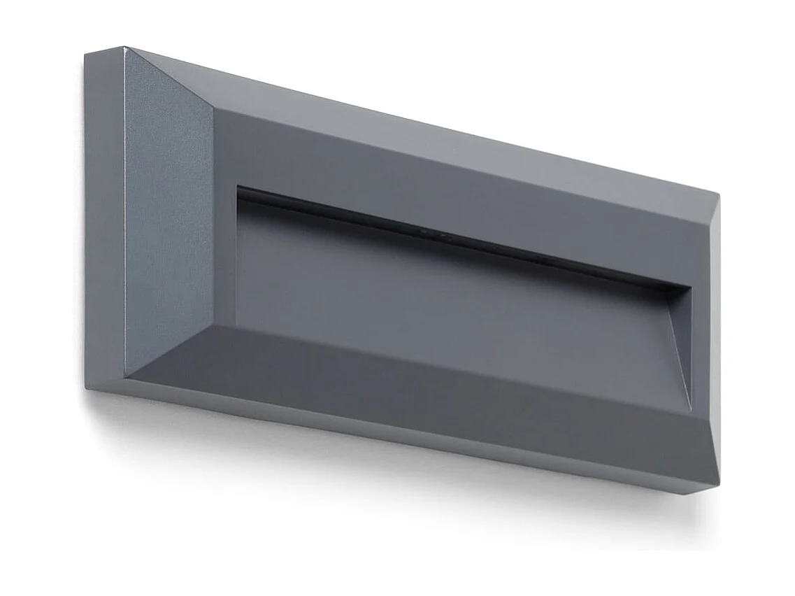 Balise LED Extérieure 2W En Saillie au Mur Rectangulaire Élide Noire  2700K Blanc chaud
