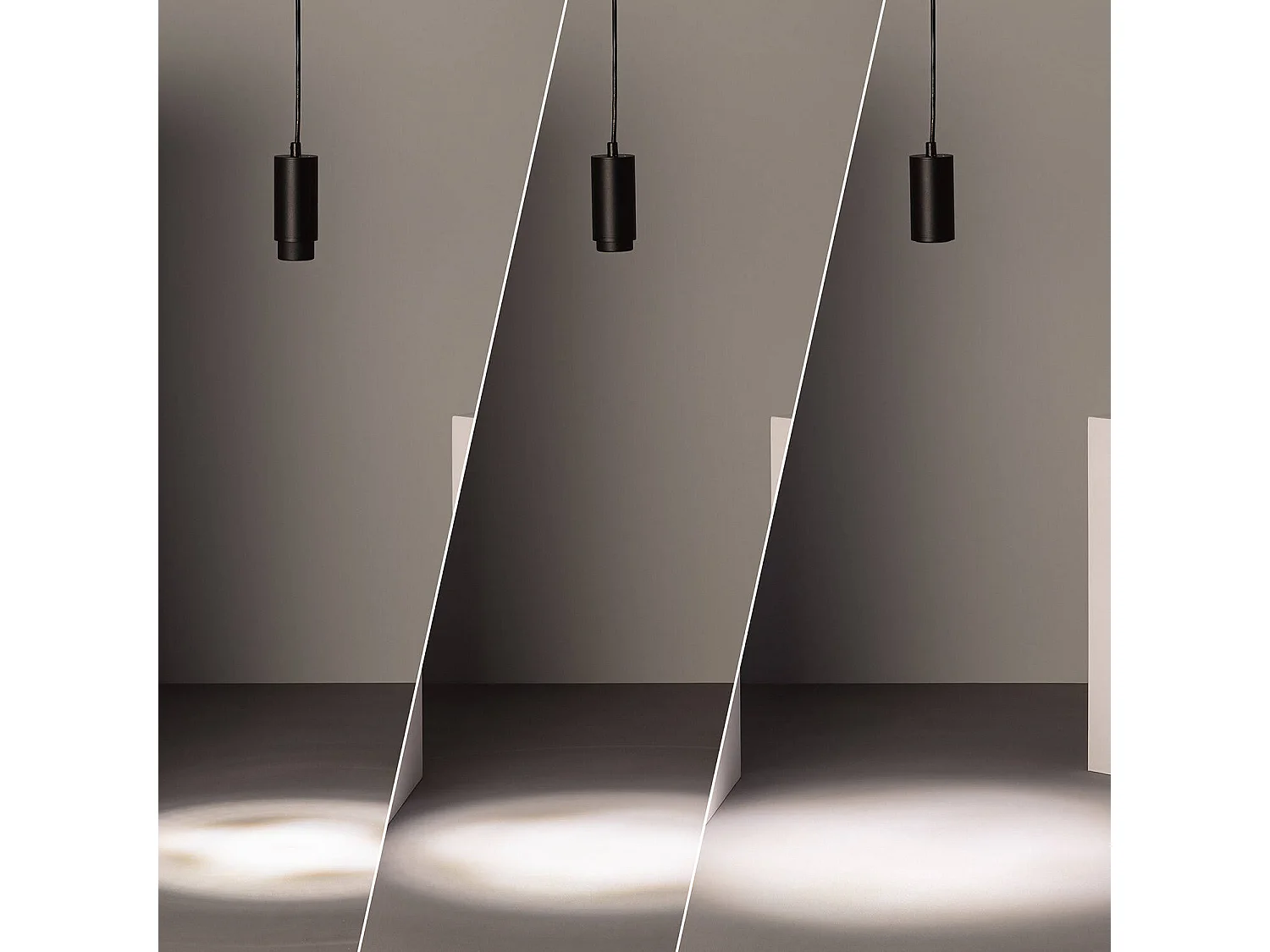 Suspension Aluminium Multiangle 10-50º pour Ampoule GU10 Noir