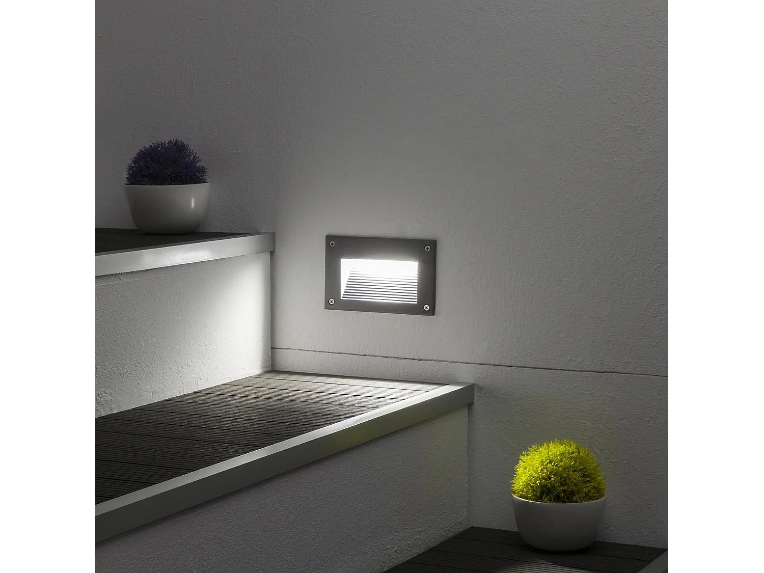 Balise LED Extérieure 3W Encastrable au Mur Mystic Grise 6000K Blanc froid