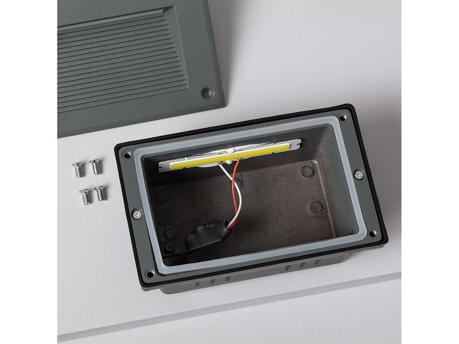 Balise LED Extérieure 3W Encastrable au Mur Mystic Grise 6000K Blanc froid