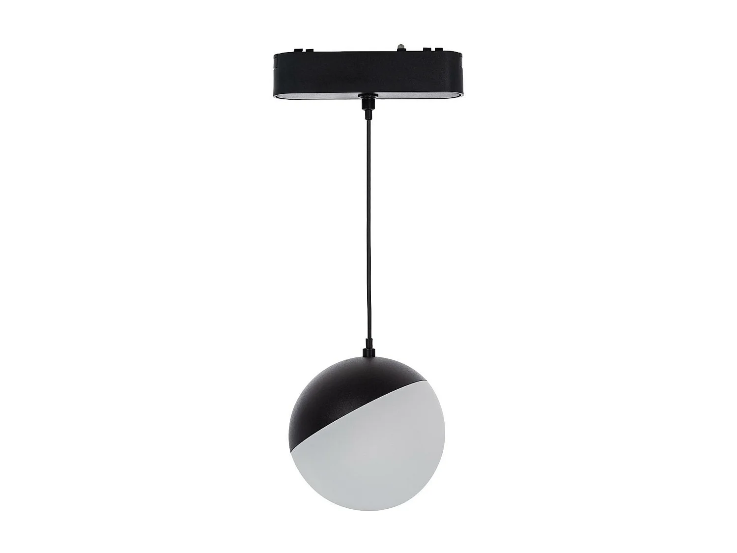 Spot LED Suspendu sur Rail Magnétique 25mm Extra-Plat 10W 48V Ø100 mm Noir 2700K Blanc chaud