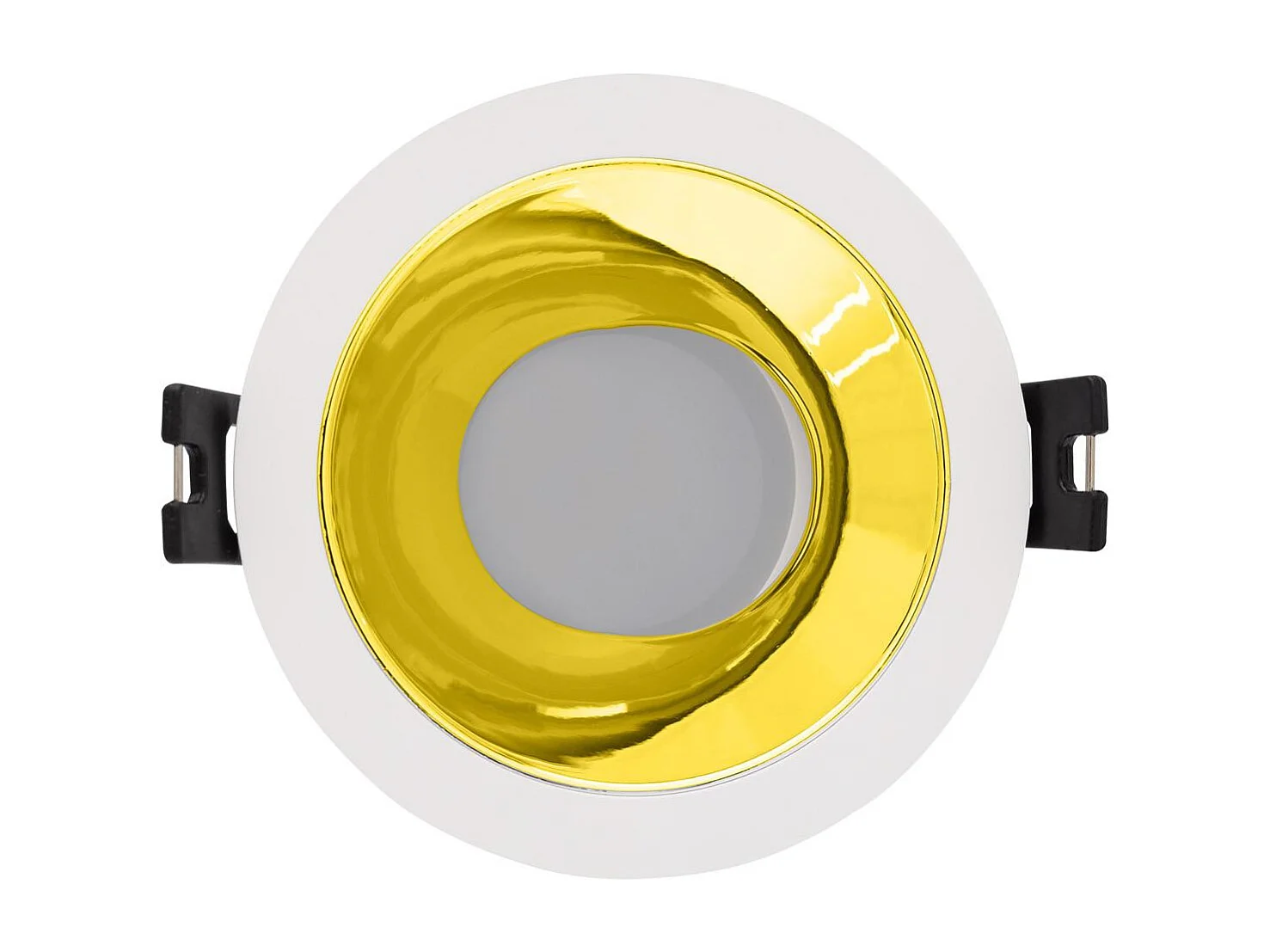 Foco Downlight Cónico GU10 6W Corte Ø 75 mm PC Reflect No Flicker 3000K Negro Blanco Cálido