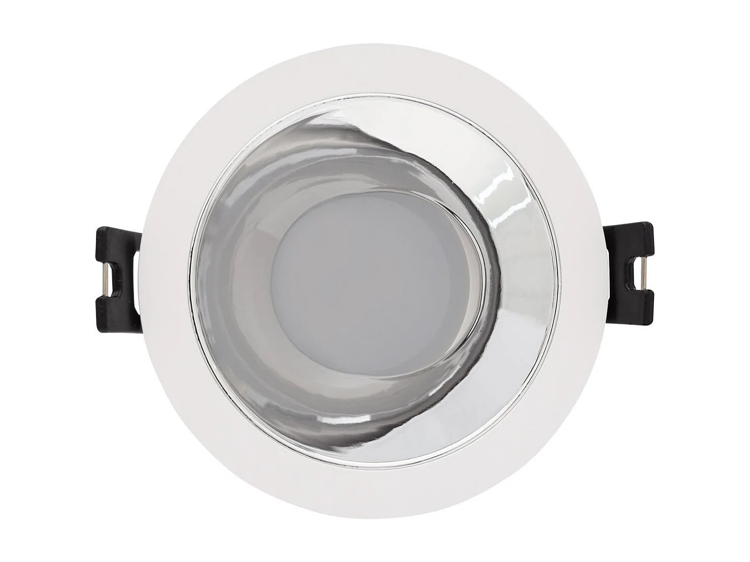 Foco Downlight Cónico GU10 6W Corte Ø 75 mm PC Reflect No Flicker 3000K Negro Blanco Cálido