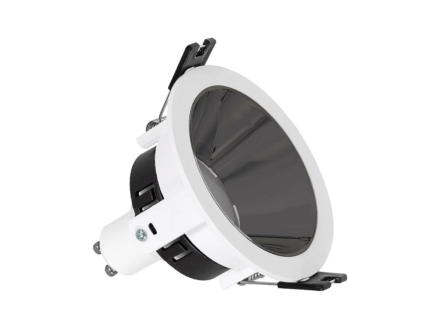 Spot LED Downlight Conique GU10 6W Coupe Ø 75mm PC Galvanisé No Flicker 4000K Argent Blanc neutre