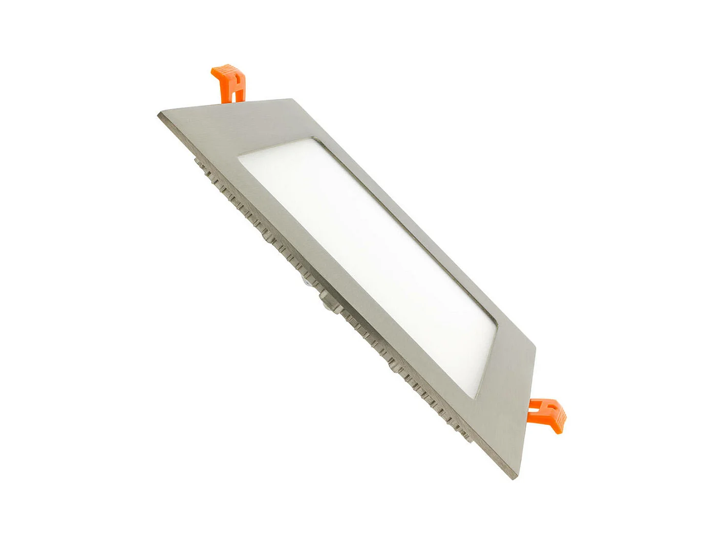 Dalle LED 12W Carrée Extra-Plate Coupe 152x152mm Argentée Blanc chaud  3000K