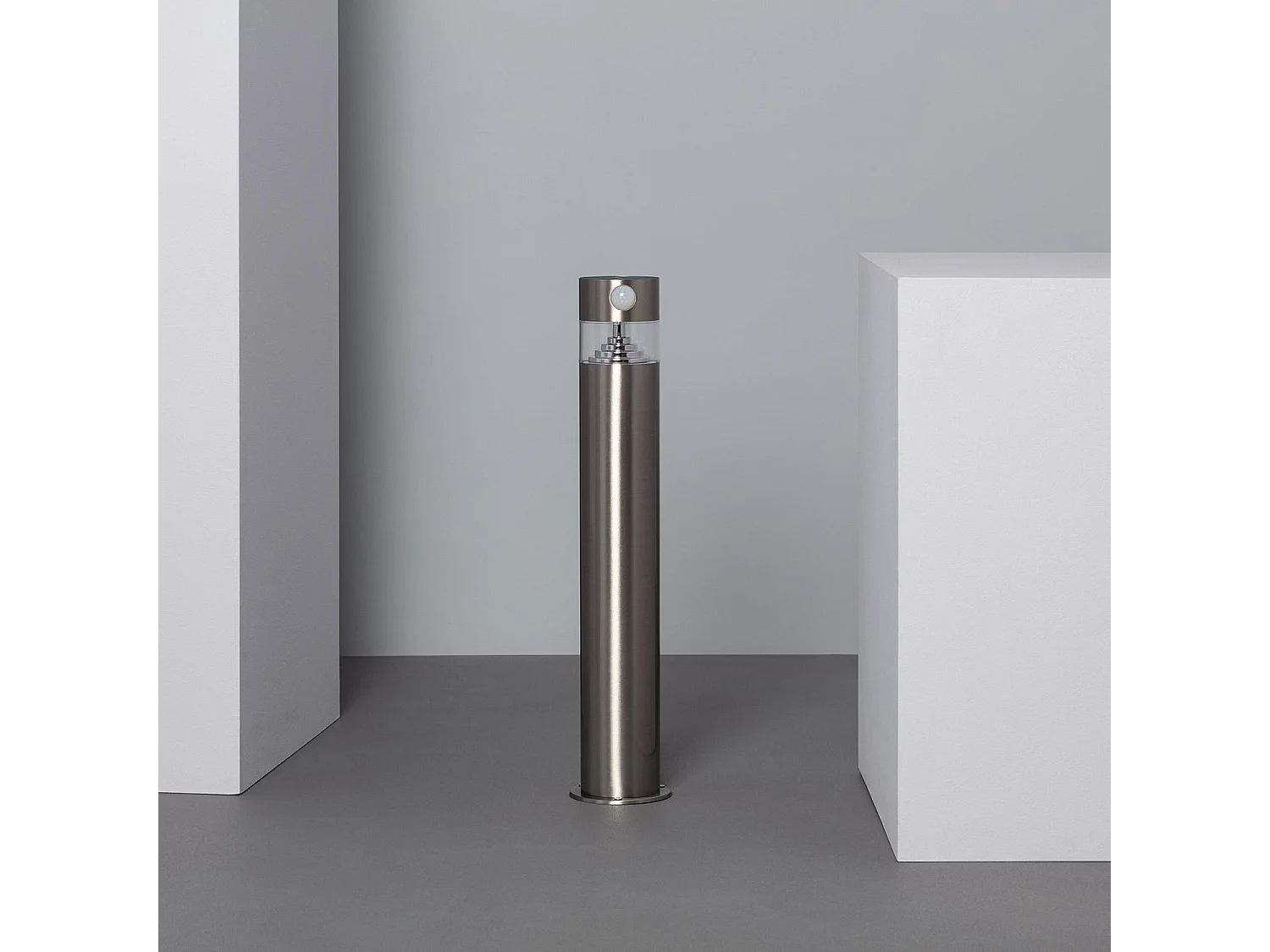 Lampioncino Solare Esterni LED 1.5W Superficie 50cm Acciao Inox con Sensore di Movimiento 5000K Bianco Freddo