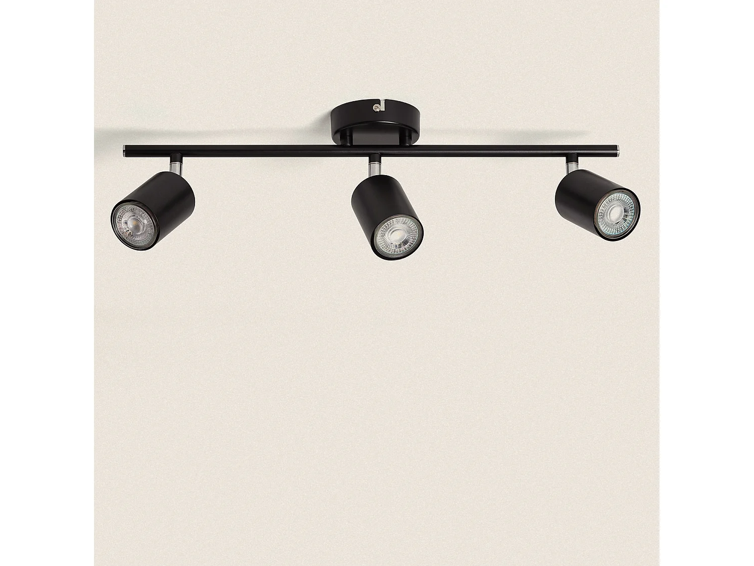 Plafonnier Orientable Métal 3 Spots Albus Black Noir