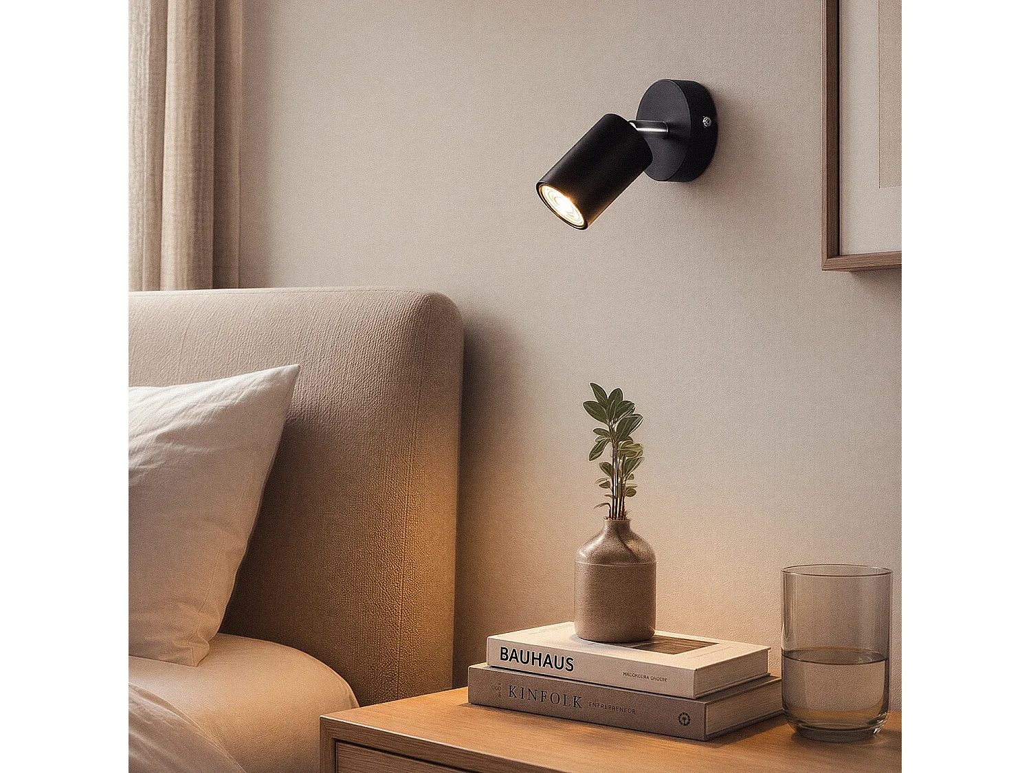 Plafonnier Orientable Métal 1 Spot Albus Black Noir