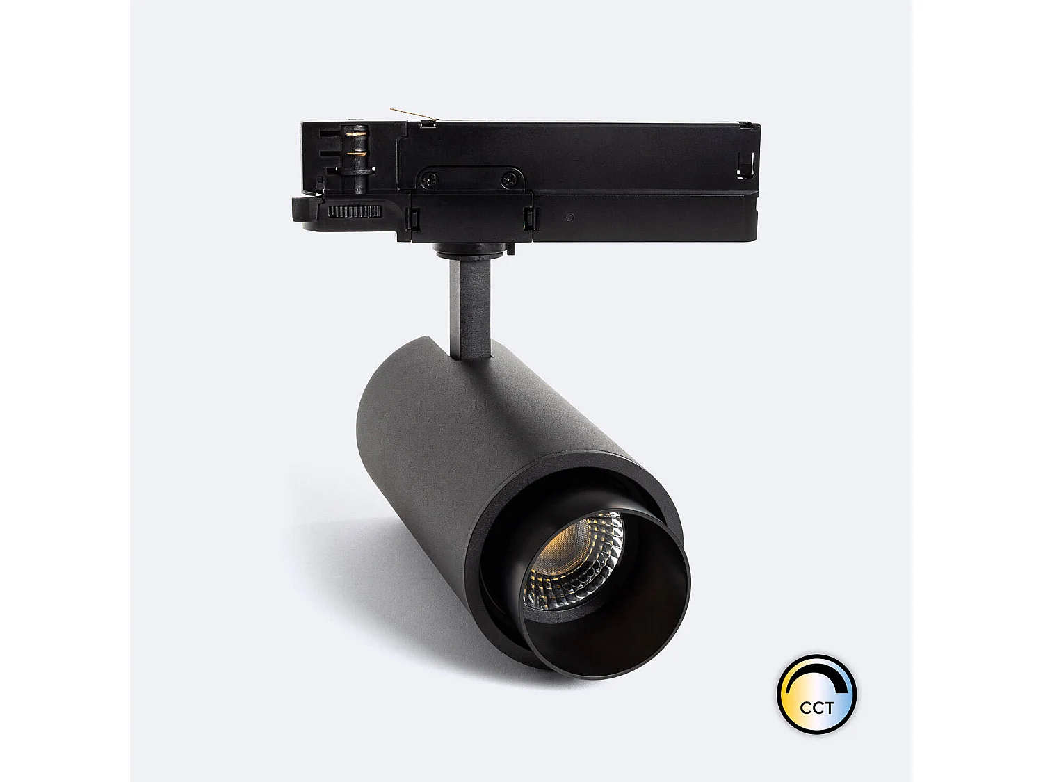 Spot LED Fasano Cylindre 30W pour Rail Triphasé Dimmable Noir 4000K Blanc neutre