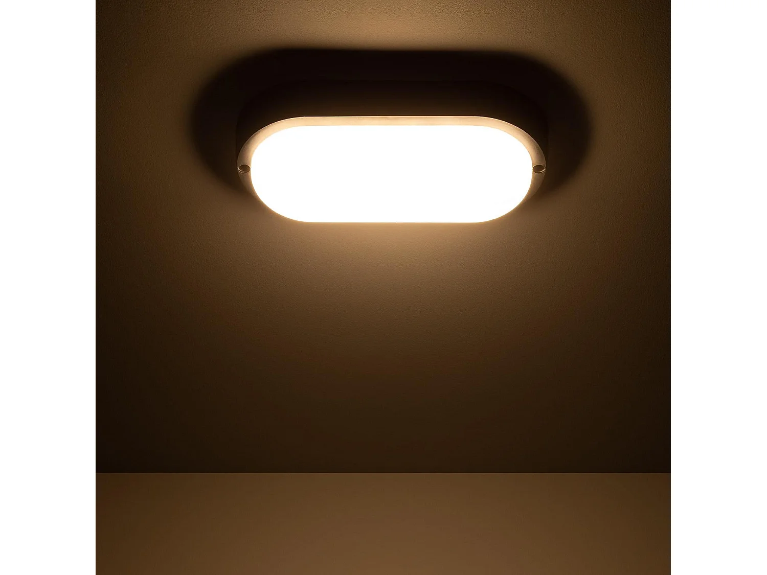 Plafoniera LED 25W Ovale per Esterni 96x198 mm IP65 Black 3000K Bianco Caldo