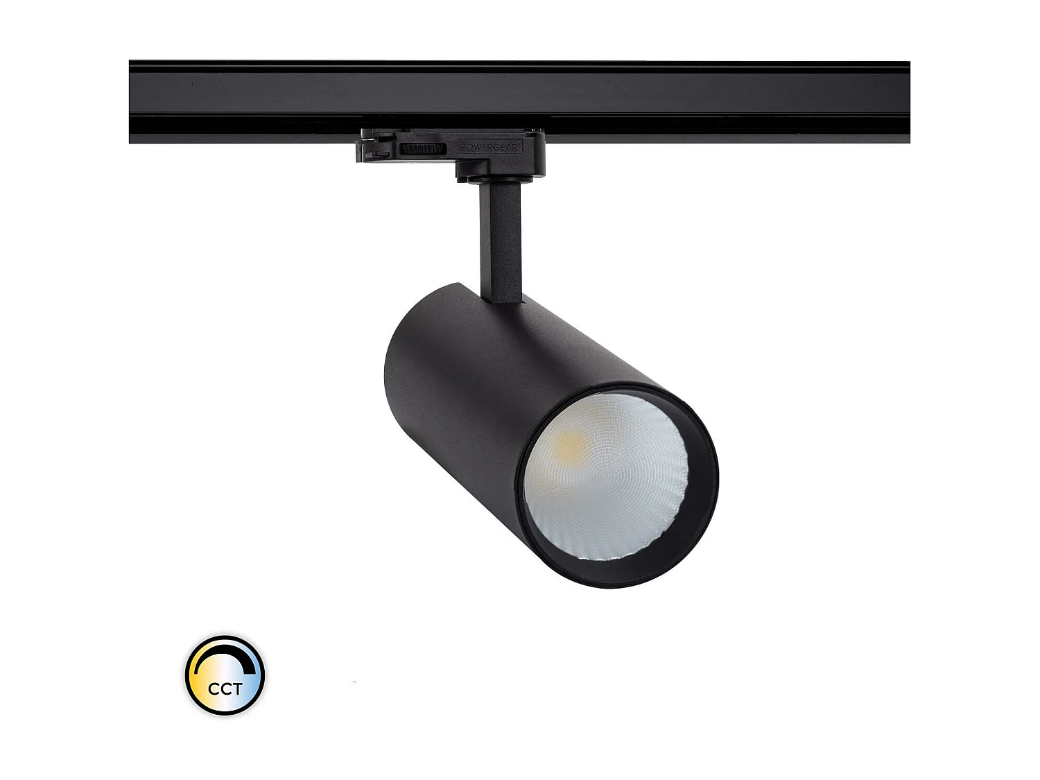 Spot LED sur Rail Triphasé 30W Bertha CCT Sélectionnable Noir (3000K - 4000K - 6000K) Sélectionnable (chaud-neutre-froid)