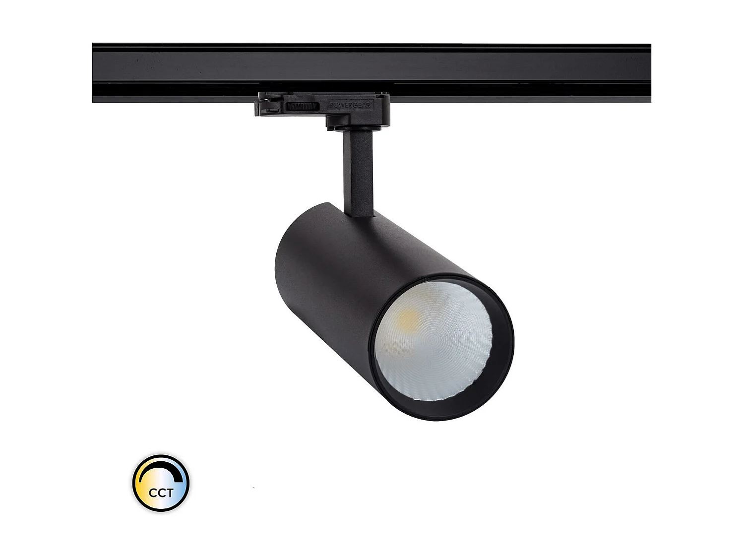 Spot LED sur Rail Triphasé 30W Bertha CCT Sélectionnable Noir 3000K - 4000K - 6000K Sélectionnable (chaud-neutre-froid)