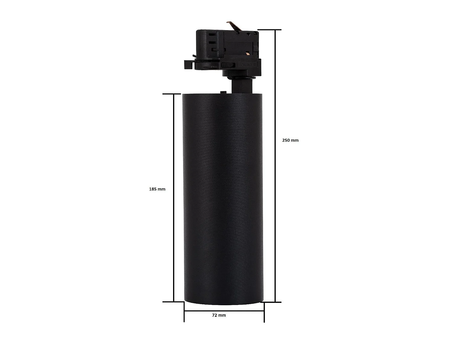 Spot LED sur Rail Triphasé 30W Bertha CCT Sélectionnable Noir 3000K - 4000K - 6000K Sélectionnable (chaud-neutre-froid)