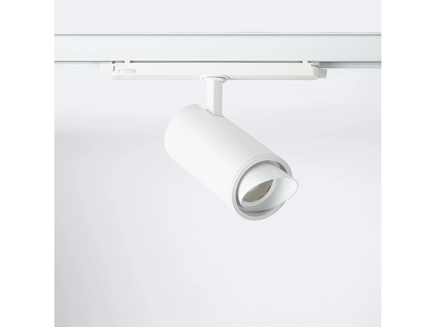 Spot LED Fasano Cylindre Biseau 30W pour Rail Triphasé CCT Sélectionnable Dimmable DALI Blanc 2700K - 3200K - 4000K Sélectionnable