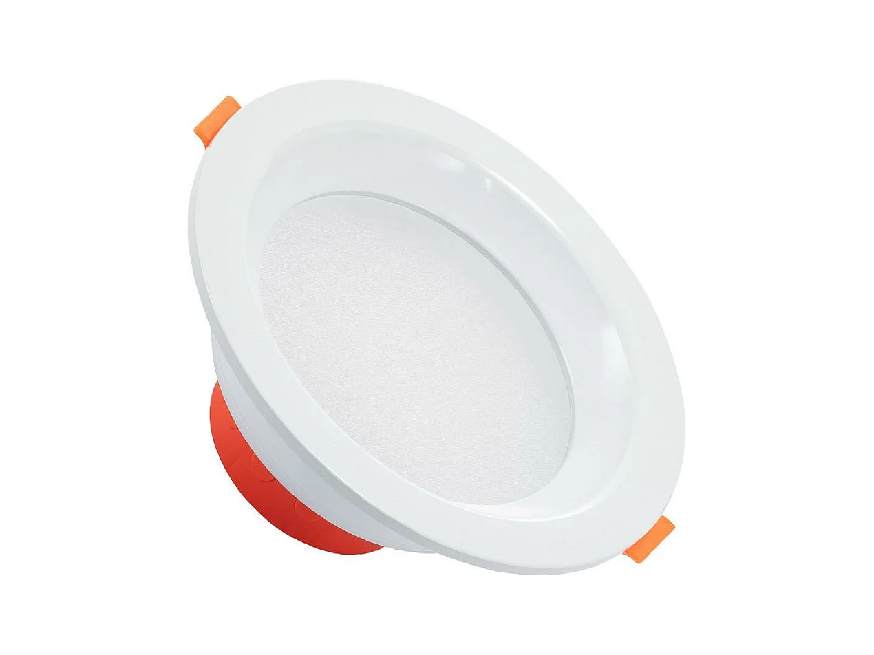 Downlight LED 10W Rond LUX CRI90 Coupe Ø 105 mm IP44 No Flicker 2700K Blanc chaud