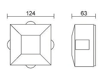 Balise LED Extérieure 4W en Saillie au Mur Agora  3000K Blanc chaud