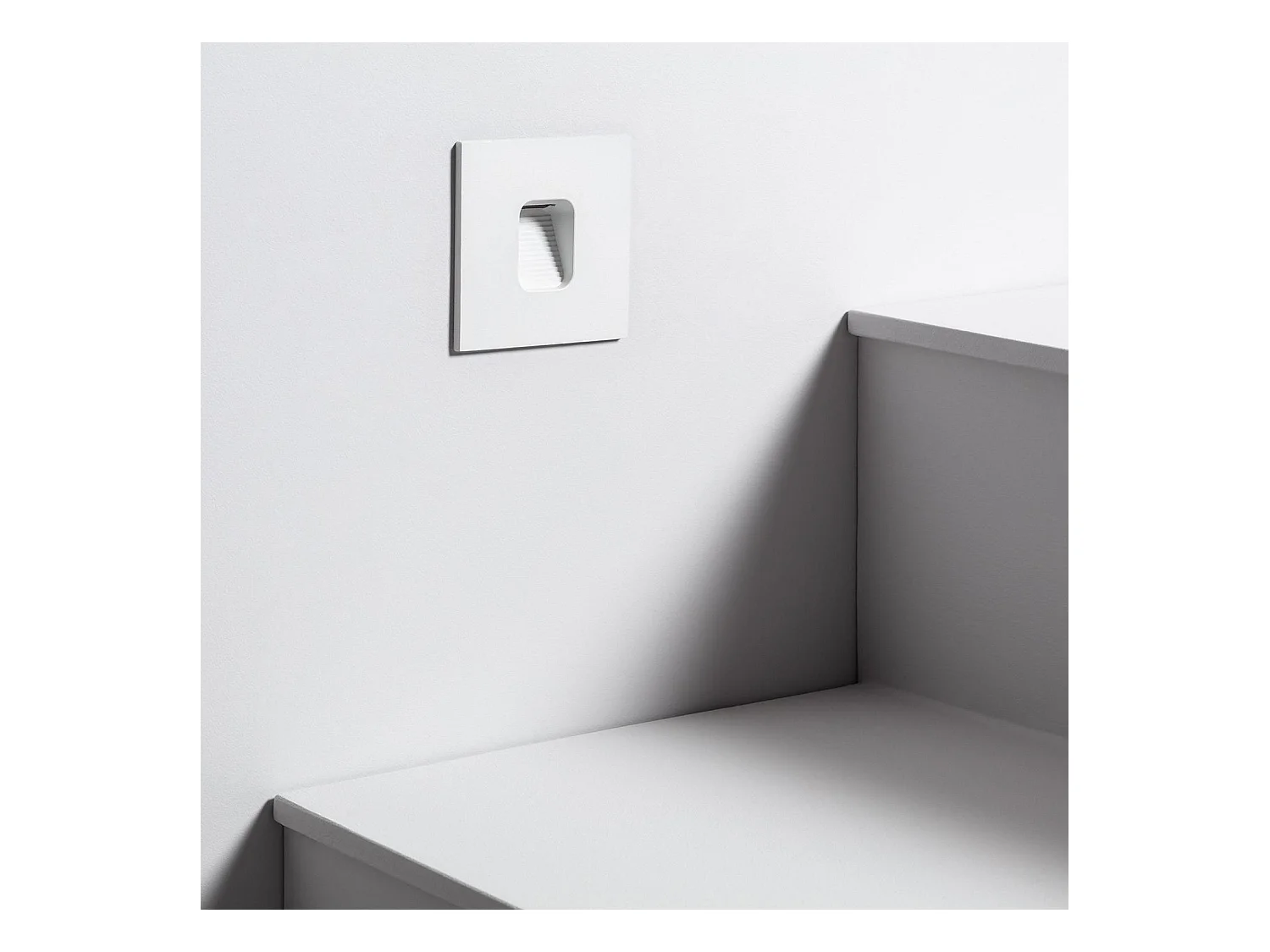 Balise LED Extérieure 2W Encastrable au Mur Carrée Olite Blanche 4000K Blanc neutre