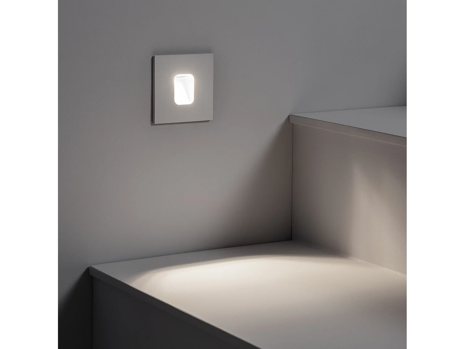 Balise LED Extérieure 2W Encastrable au Mur Carrée Olite Blanche 4000K Blanc neutre