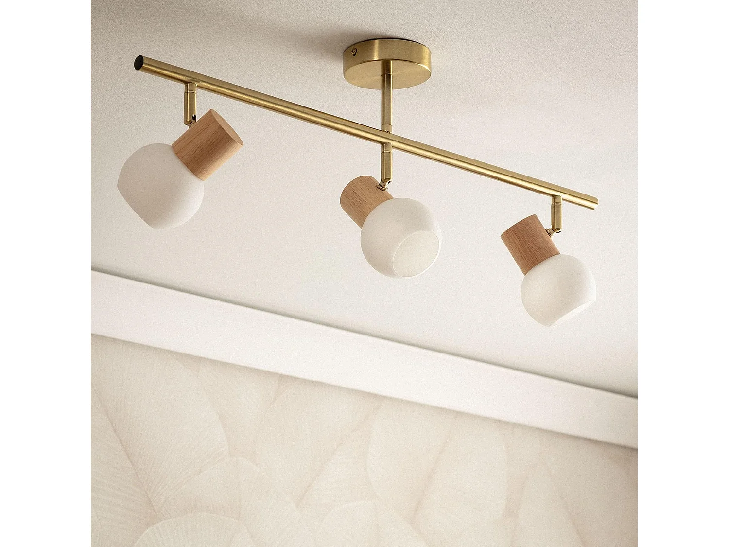 Lampada da Soffitto Metallo e Vetro 3 Faretti Alan Oro