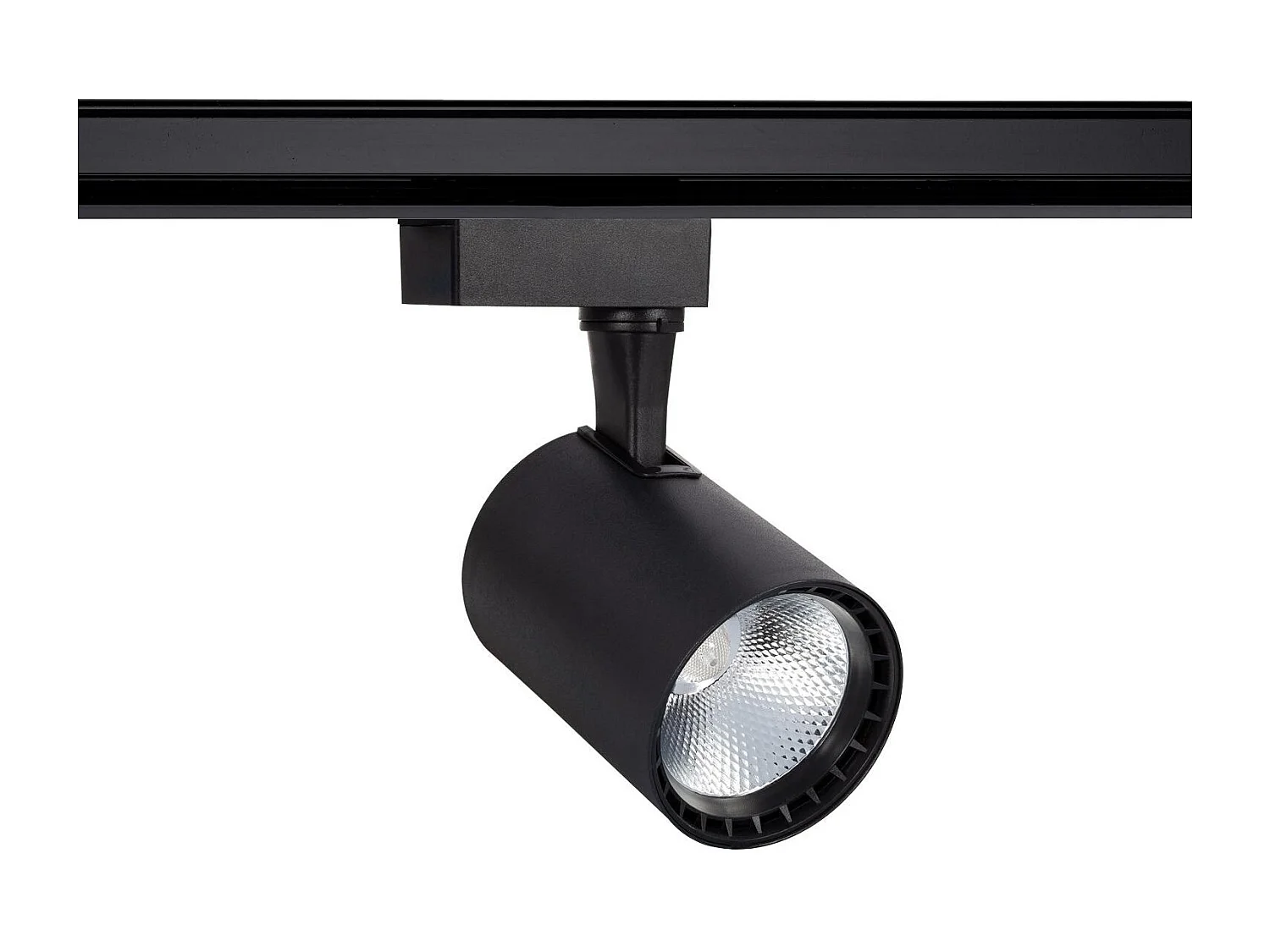 Spot LED sur Rail Monophasé 20W Bron Noir 3000K Blanc chaud