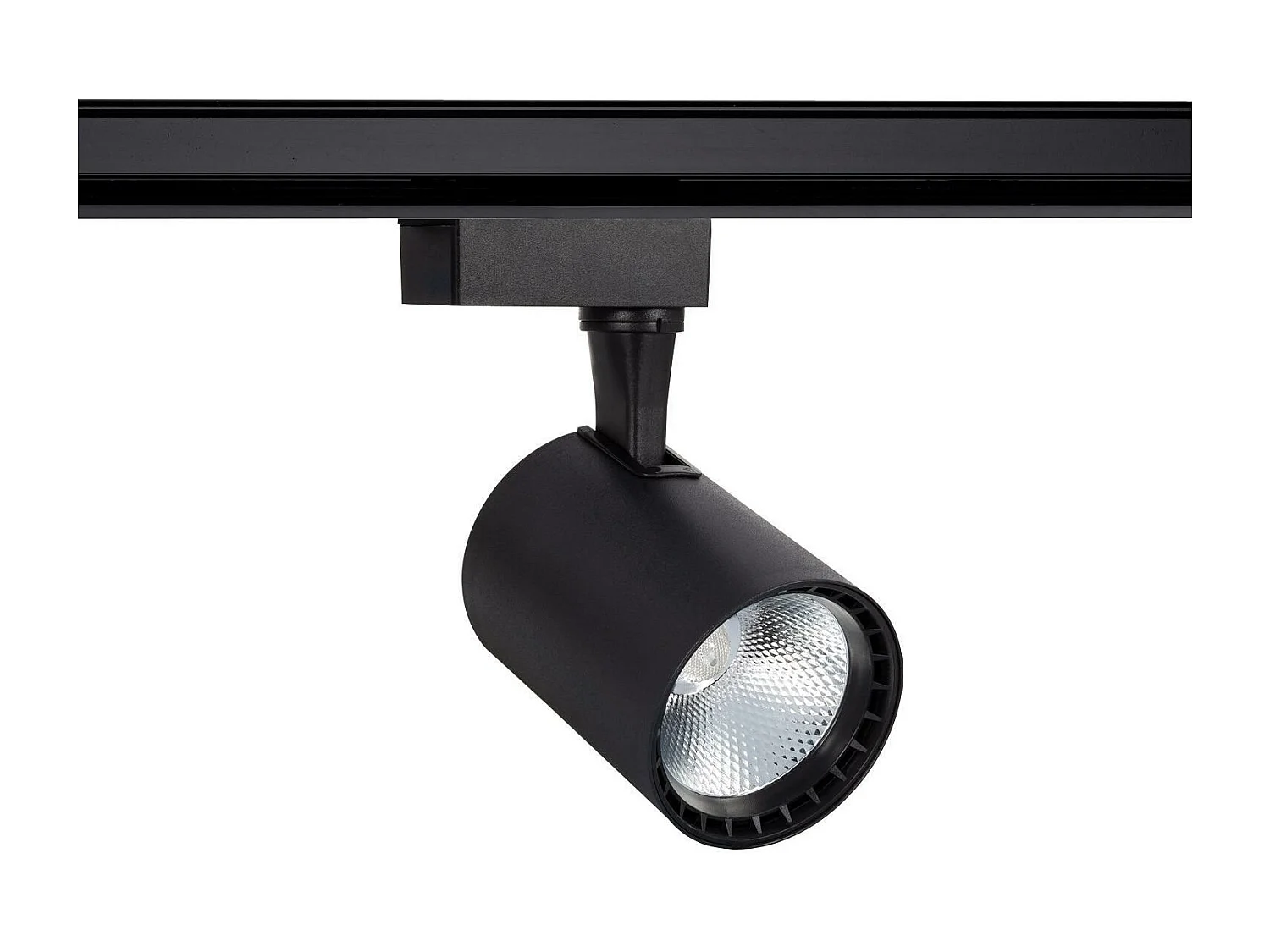 Spot LED sur Rail Monophasé 20W Bron Noir 3000K Blanc chaud