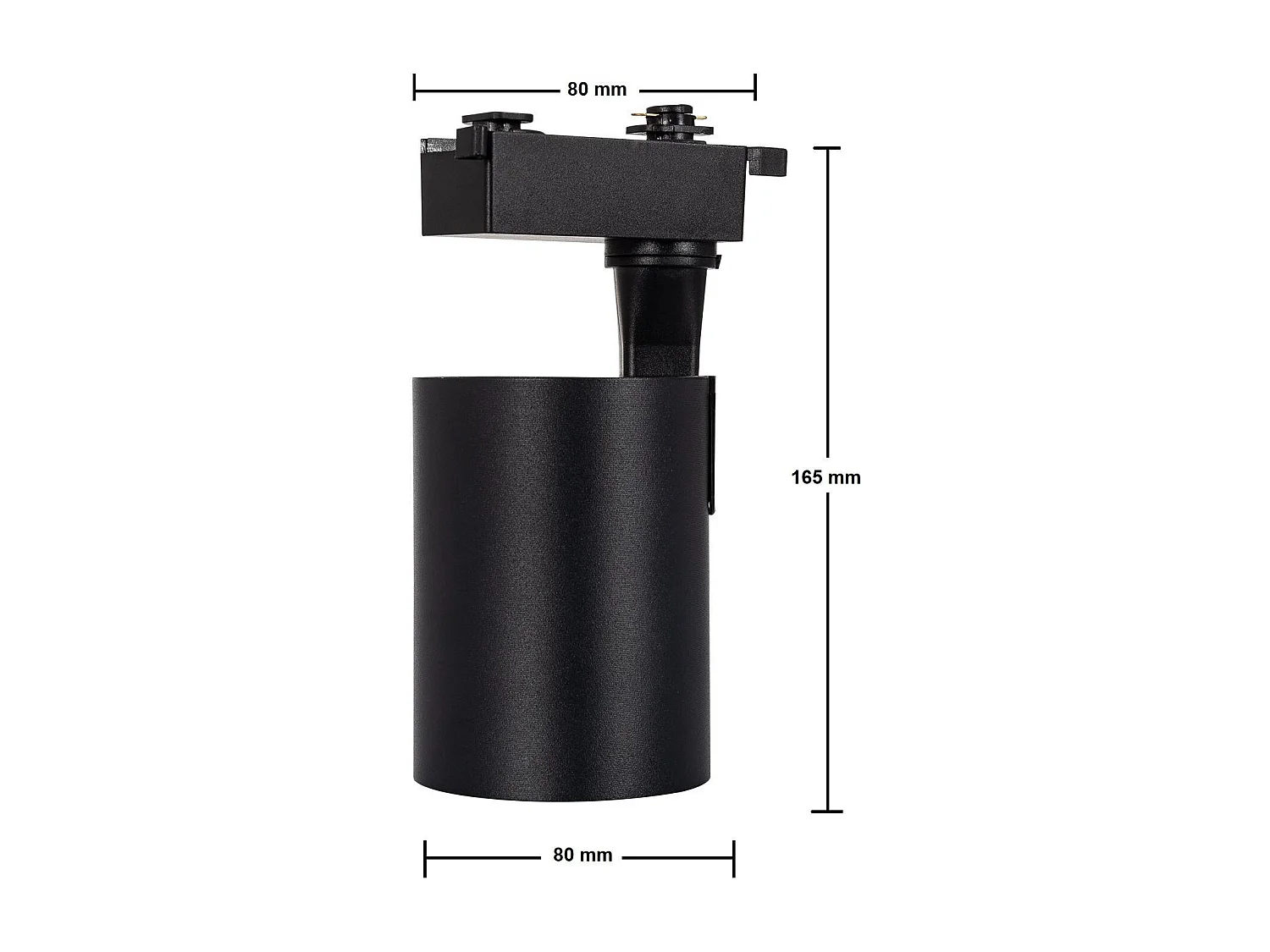 Spot LED sur Rail Monophasé 20W Bron Noir 3000K Blanc chaud