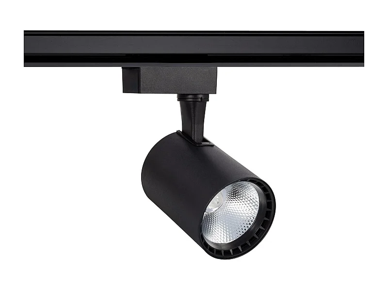 Spot LED sur Rail Monophasé 20W Bron Noir 3000K Blanc chaud