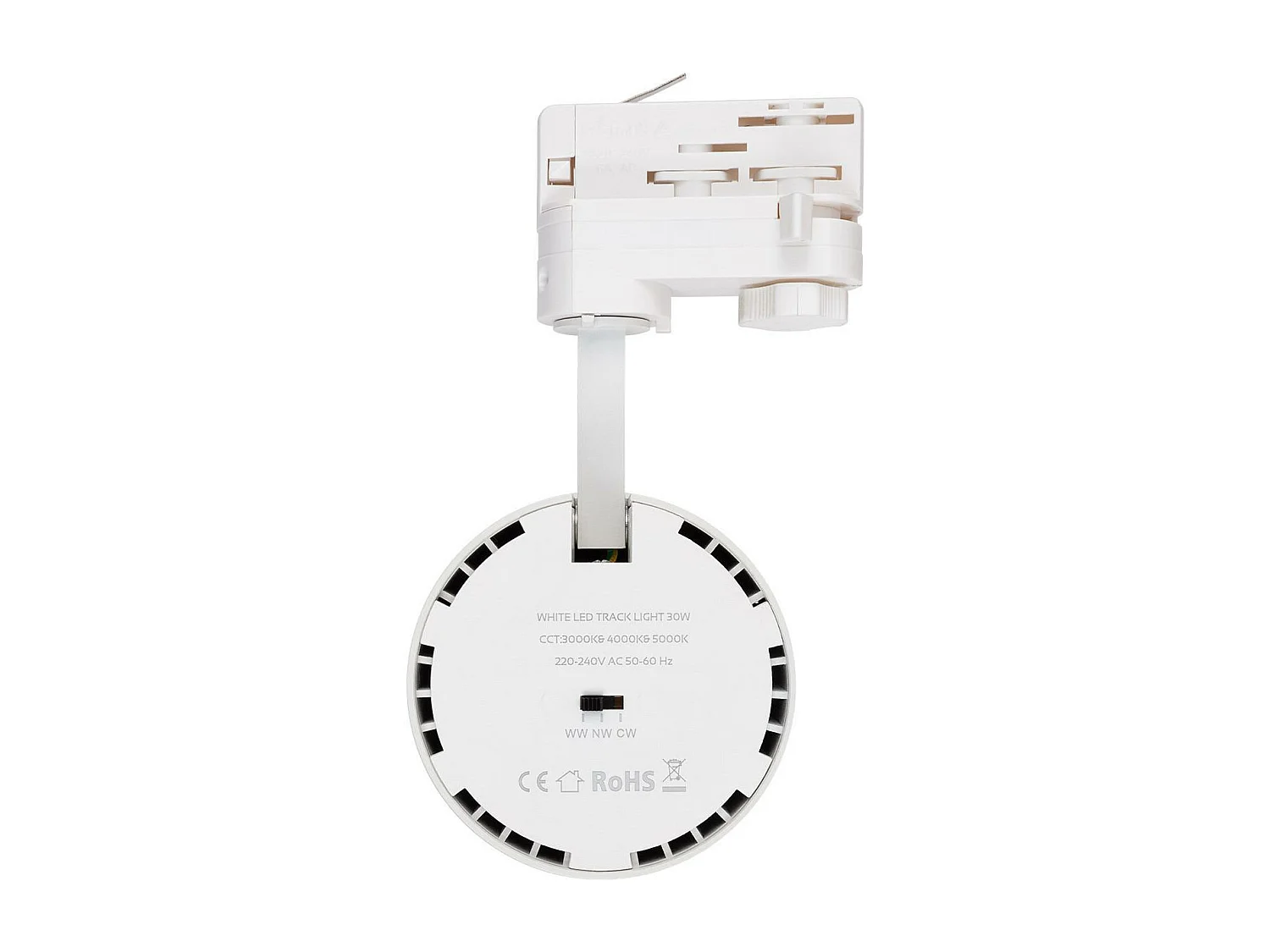 Spot LED sur Rail Triphasé 40W d'Angelo CCT Sélectionnable LIFUD Blanc (3000K - 4000K - 6000K) Sélectionnable (chaud-neutre-froid)