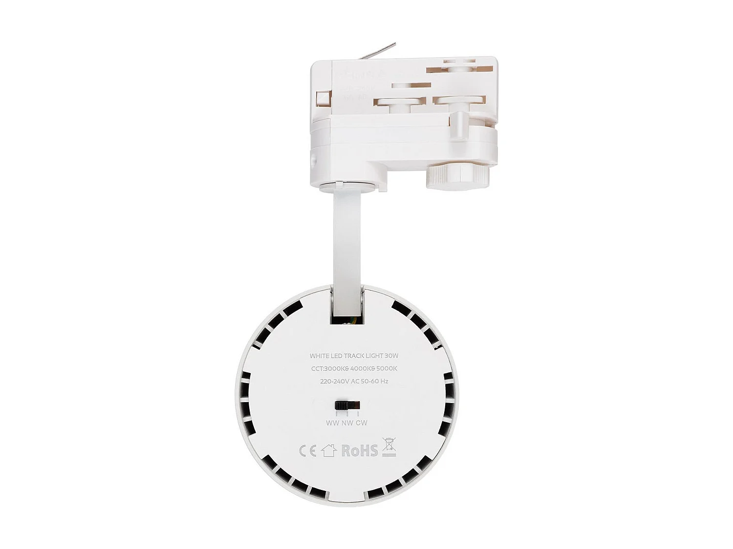 Spot LED sur Rail Triphasé 40W d'Angelo CCT Sélectionnable LIFUD Blanc (3000K - 4000K - 6000K) Sélectionnable (chaud-neutre-froid)