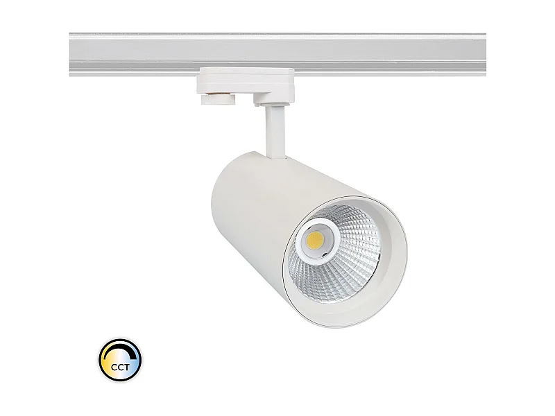 Spot LED sur Rail Triphasé 40W d'Angelo CCT Sélectionnable  Blanc (3000K - 4000K - 6000K) Sélectionnable (chaud-neutre-froid)