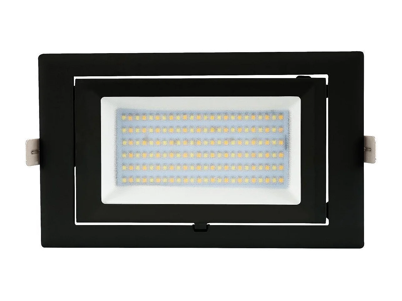 Spot Downlight LED 60W Rectangulaire Orientable  130 lm/W LIFUD Coupe 210x125 mm Noir Blanc Neutre  4000K