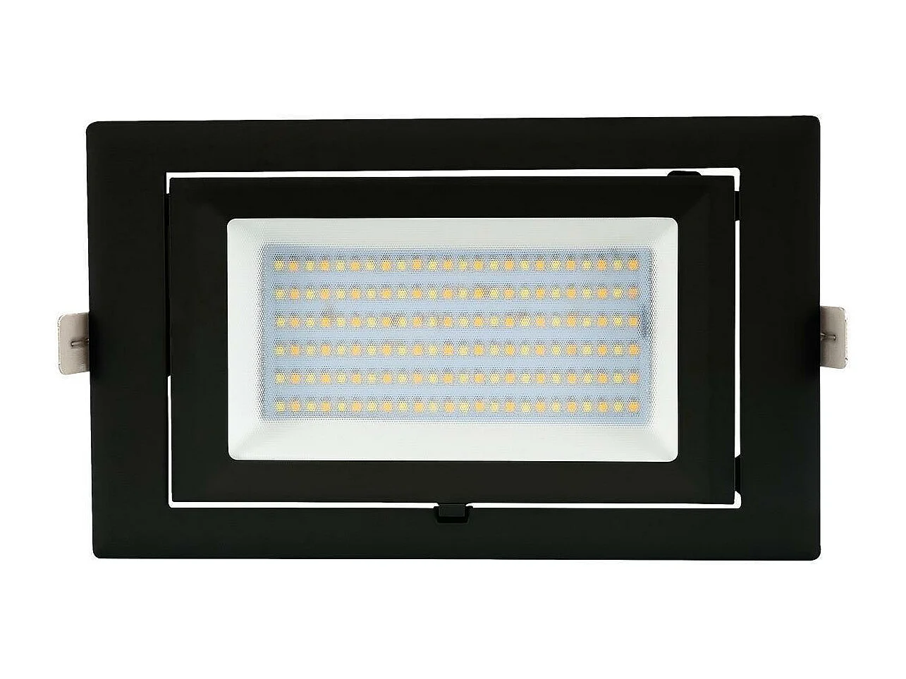 Spot Downlight LED 60W Rectangulaire Orientable  130 lm/W LIFUD Coupe 210x125 mm Noir Blanc Neutre  4000K