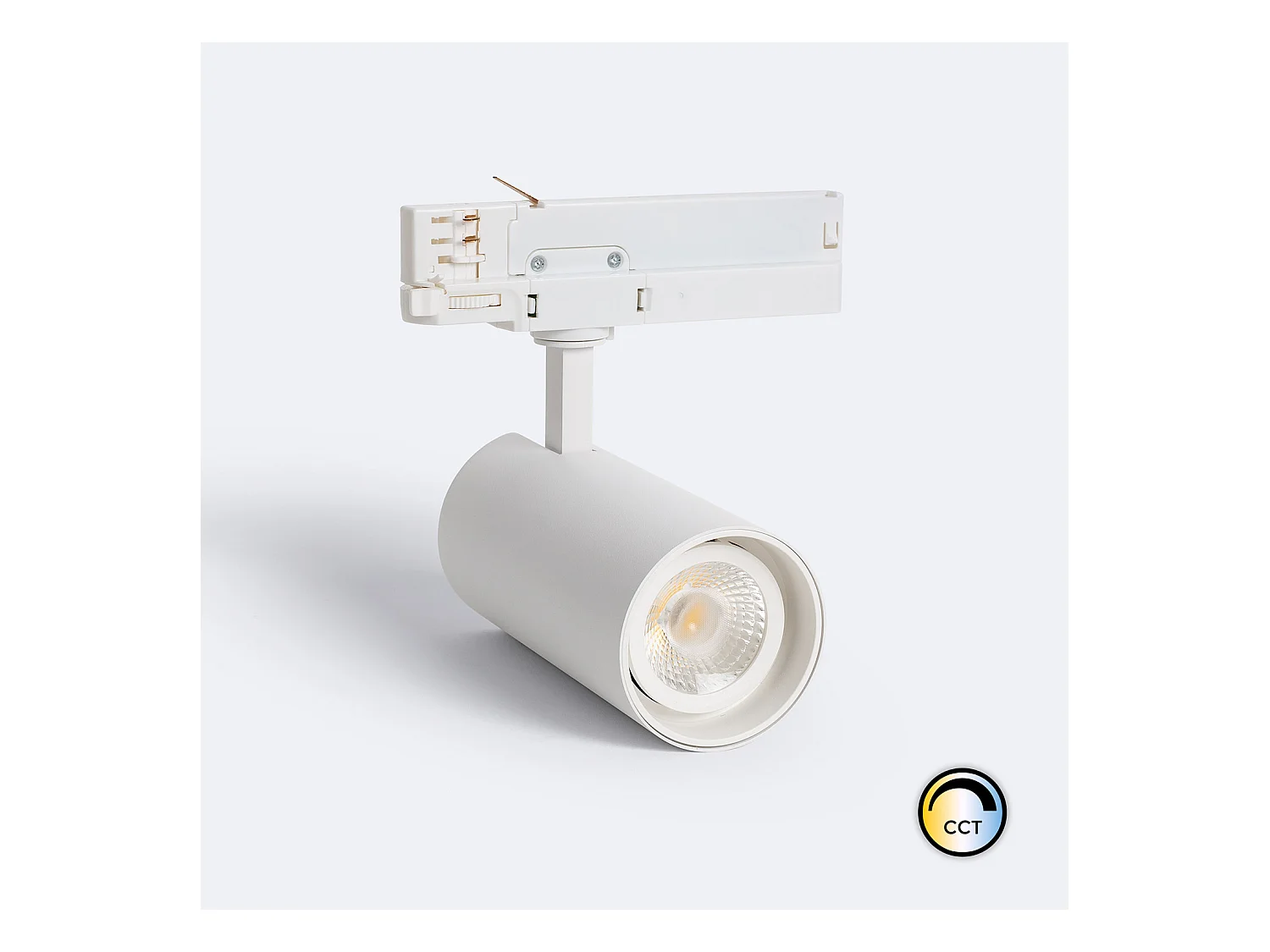 Spot LED sur Rail Triphasé 30W Fasano Dimmable CCT Sélectionnable Blanc (2700K - 3200K - 4000K) Sélectionnable