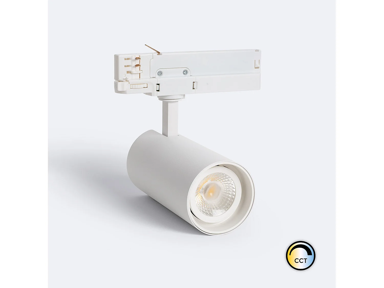 Spot LED sur Rail Triphasé 30W Fasano Dimmable CCT Sélectionnable Blanc 2700K - 3200K - 4000K Sélectionnable