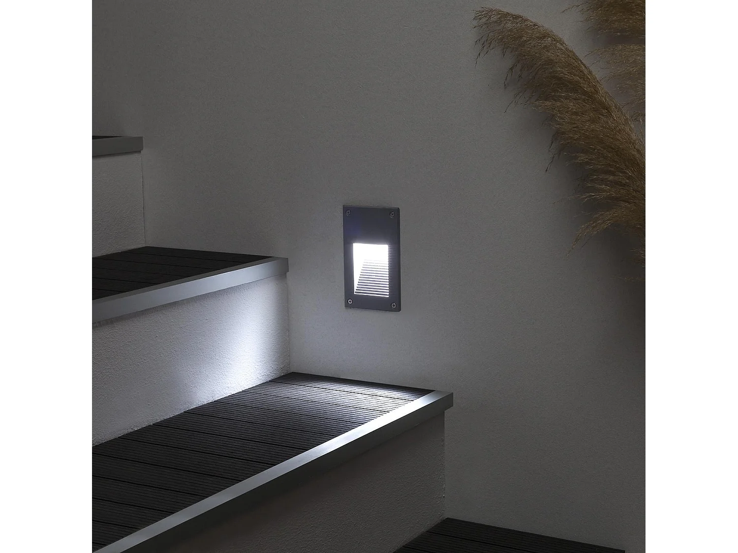 Segnapasso LED Olite Fnitura Grigia 3W IP65 3000K Bianco Caldo