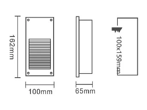 Segnapasso LED Olite Fnitura Grigia 3W IP65 3000K Bianco Caldo