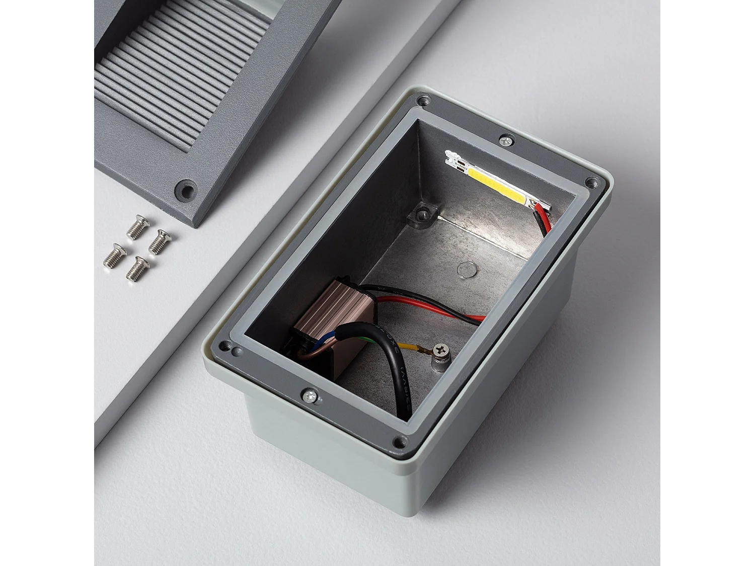 Segnapasso LED Olite Fnitura Grigia 3W IP65 3000K Bianco Caldo