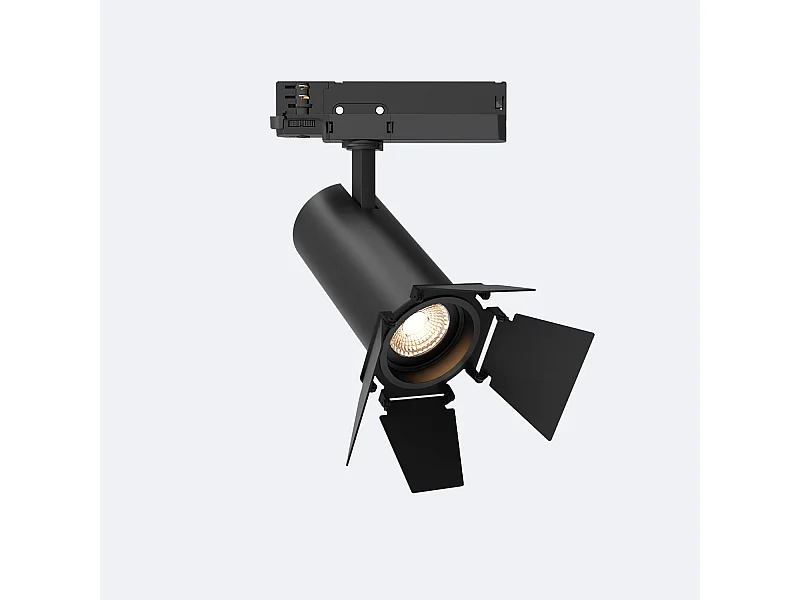 Spot LED Fasano Cinéma 20W pour Rail Triphasé Dimmable Noir 2700K Blanc chaud